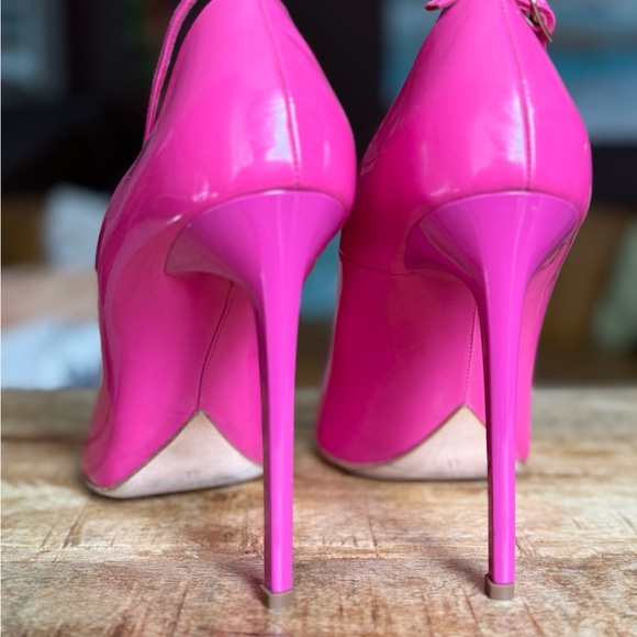 OSCAR DE LA RENTA high heels pink stunning leather stilettos pumps - Picture 3 of 12